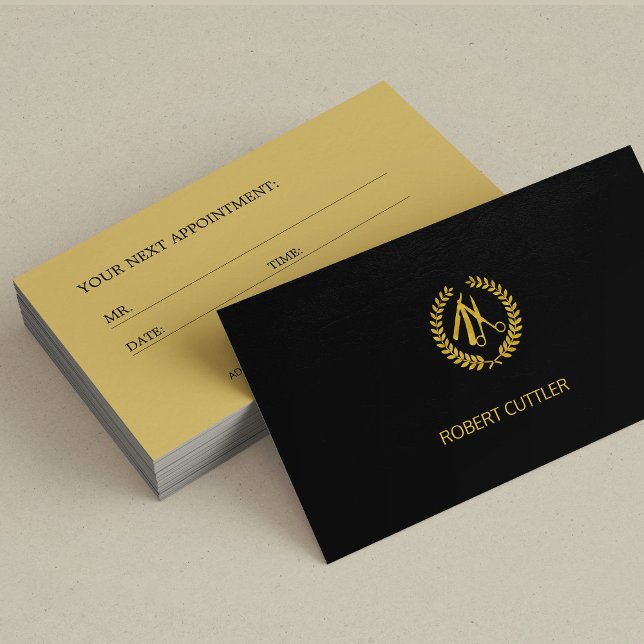 Barbershop luxury black logo appointment template (Creator Uploaded)