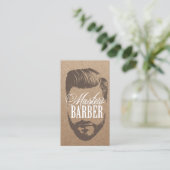 Barbershop Master Barber Rustic Kraft Hair #2 Business Card (Standing Front)