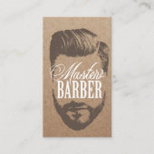 Barbershop Master Barber Rustic Kraft Hair #2 Business Card (Front)