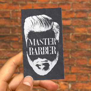 Barbershop Master Barber Vintage Chalkboard Hair Business Card