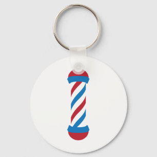 barbershop pole keychain