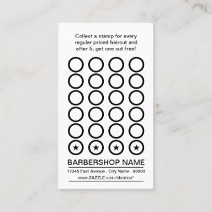 barbershop pole stamp card