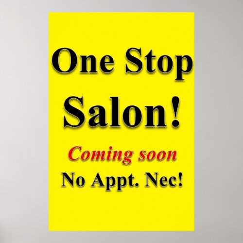 Barbershop Posters One Stop Salon Coming Soon