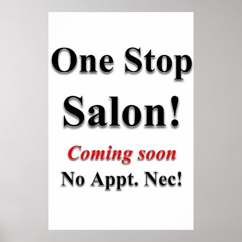 Barbershop Posters One Stop Salon Coming Soon