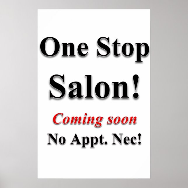 Barbershop Posters One Stop Salon Coming Soon (Front)