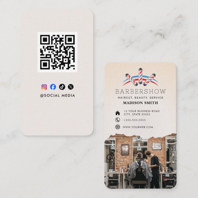 Barbershop Professional Hair Business Card (Front/Back)