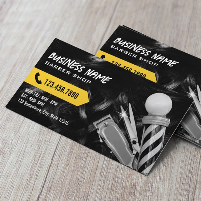 Barbershop Professional Hair Clipper Barber Black Business Card (Creator Uploaded)