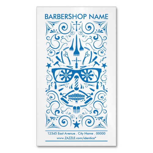 barbershop punk skull magnetic business card