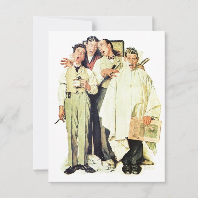  Barbershop Quartet 1936 Norman Rockwell  Holiday Card (Front)