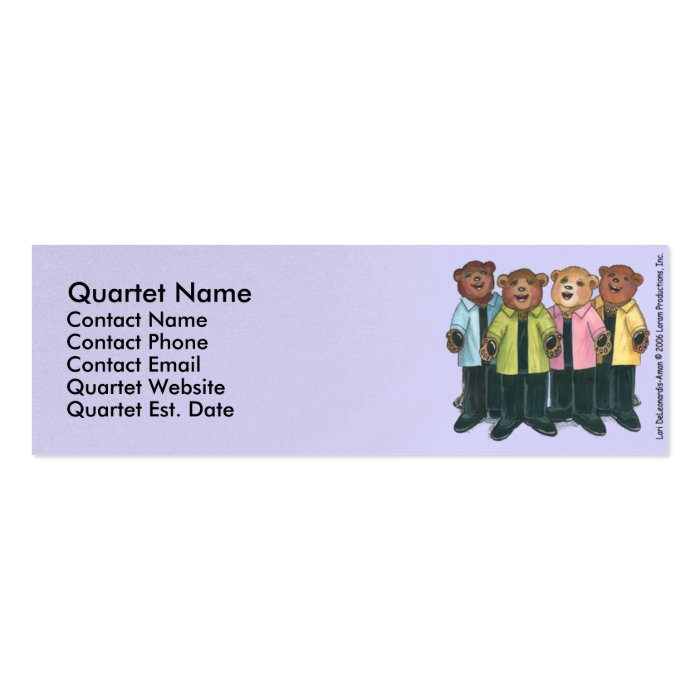 Barbershop Quartet Business Card   Female