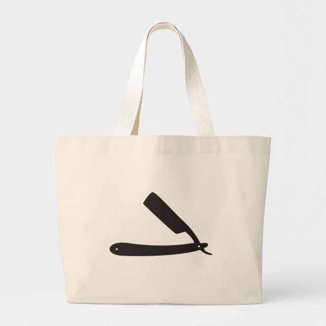 barbershop razor large tote bag (Front)