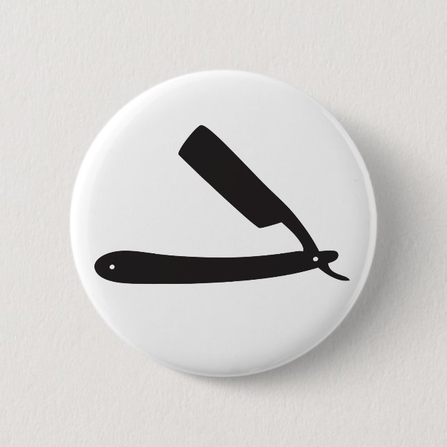 barbershop razor pinback button (Front)