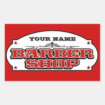 Barbershop Rectangular Sticker by BarbeeAnne at Zazzle