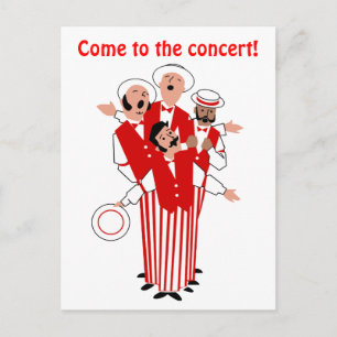 Barbershop Red Quartet Personalize Invitation