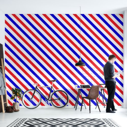 Barbershop Red White and Blue Stripe Pole Wallpaper