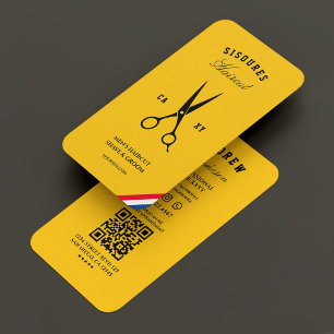 Barbershop Scissors Red White Blue Yellow Barber  Business Card