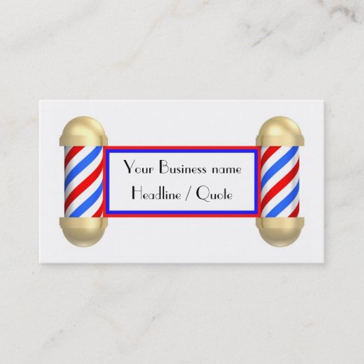 Customizable Barbershop scroll business card template
