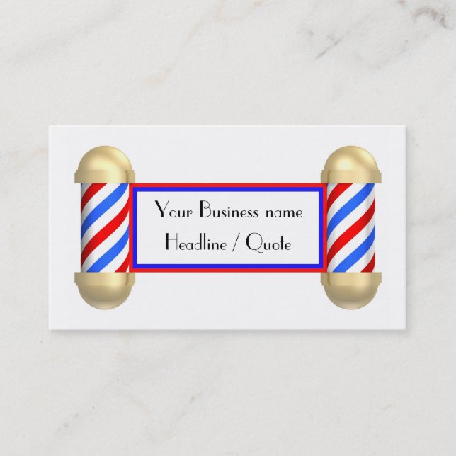 Barbershop scroll business card (Front)