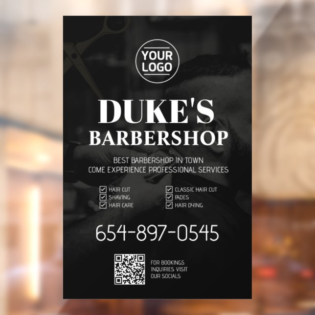 Barbershop Services Custom Walk In Window Cling (Sheet 2)