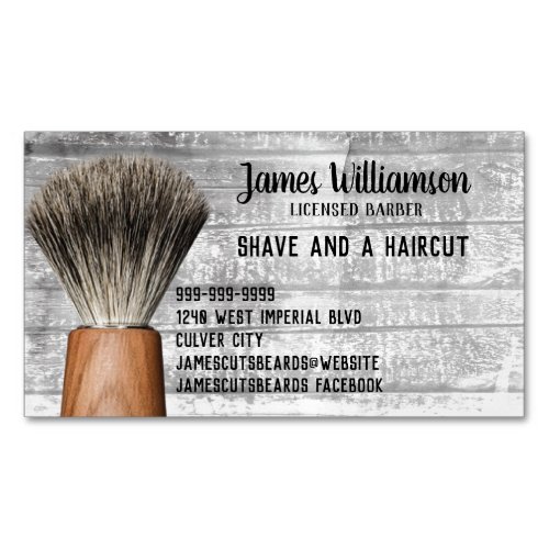 Barbershop Shave Haircut Shaving Brush Business Business Card Magnet