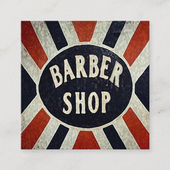 Barbershop Sign Square Personalize Business Card (Front)