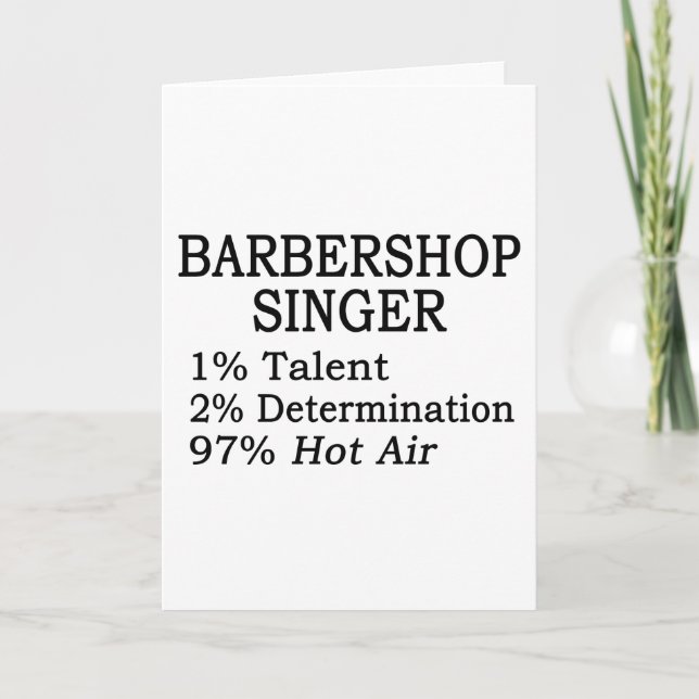 Barbershop Singer Hot Air Card (Front)