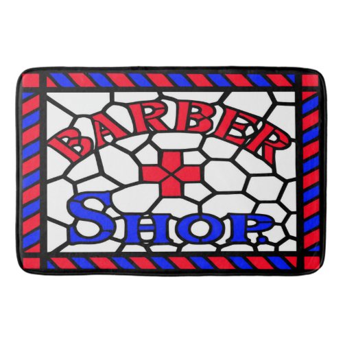 Barbershop Stained Glass Bath Mat