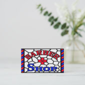 Barbershop Stained Glass Business Card (Standing Front)