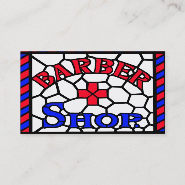 Barbershop Stained Glass Business Card (Front)