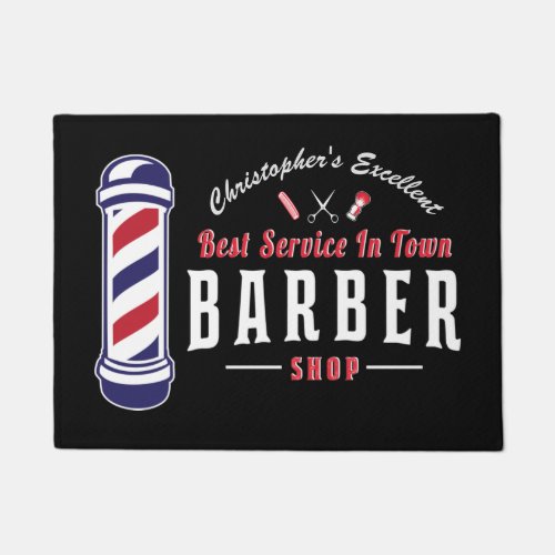 Barbershop Stylist Barber Monogram Door Mat
