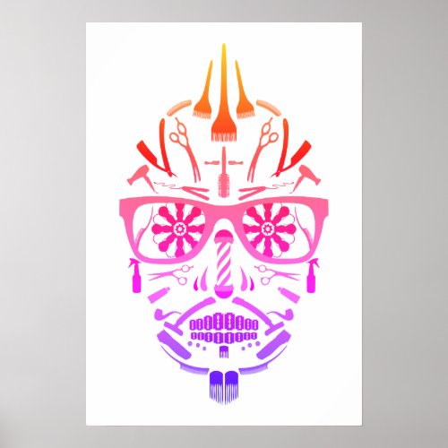 barbershop sugar skull poster