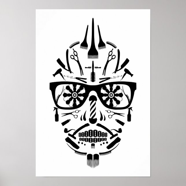 barbershop sugar skull poster (Front)