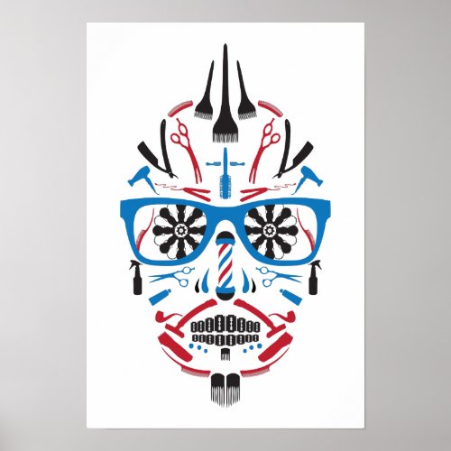 barbershop sugar skull poster