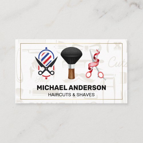 Barbershop Tools  Haircut Specialist Business Card