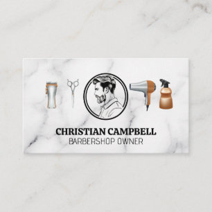 Barbershop Tools   Side View Haircut Business Card