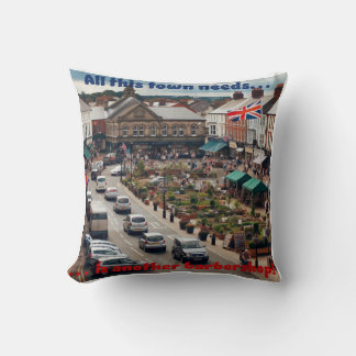 Barbershop Town Throw Pillow