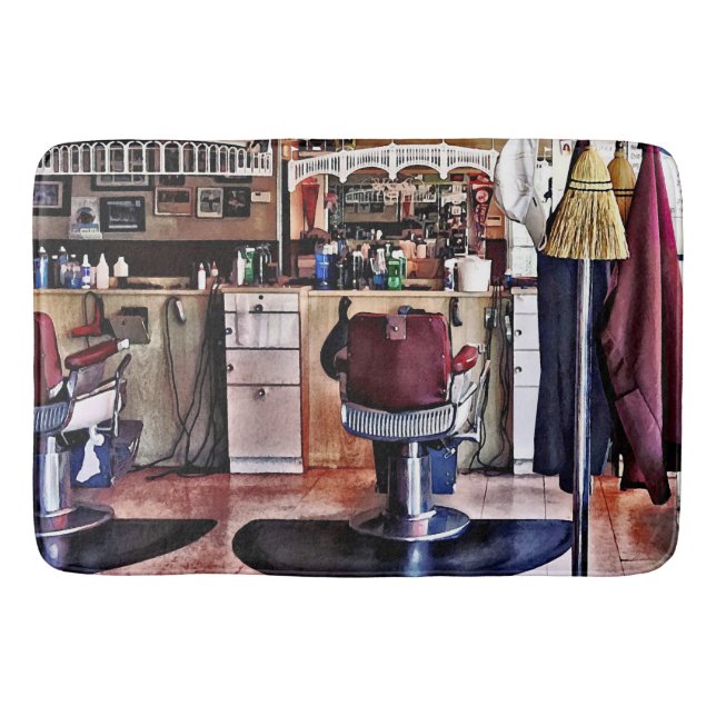 Barbershop With Coat Rack Bath Mat (Front)