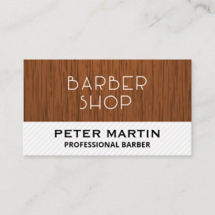 Barbershop Wood and Stripes Business Card