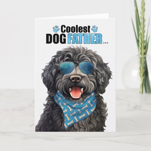 Barbet Dog Coolest Dad Ever Fathers Day Holiday Card
