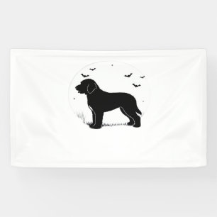 Barbet Dog – Halloween Moon Silhouette Oversized T Banner