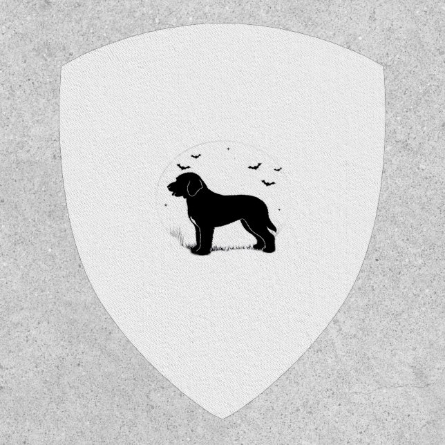 Barbet Dog – Halloween Moon Silhouette Oversized T Patch (Front)
