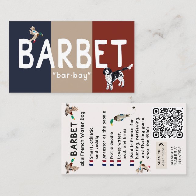 BARBET Dog Info Card (Front/Back)