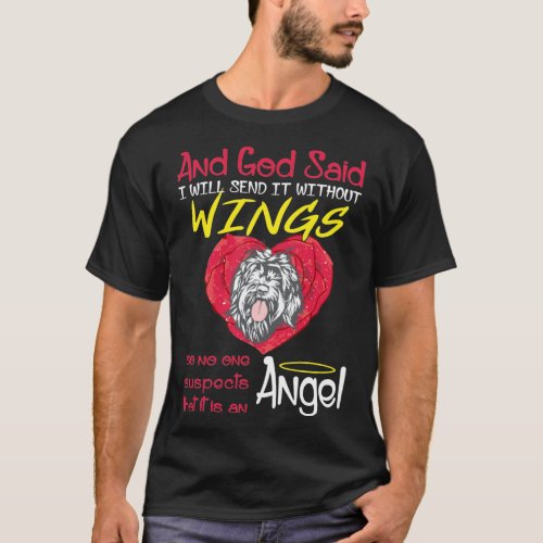 Barbet French Water Dog Angel Without Wings T_Shirt