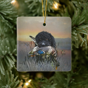 Barbet , French Water Dog Ceramic Ornament