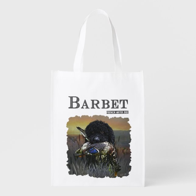 Barbet , 	French Water Dog Grocery Bag (Front)