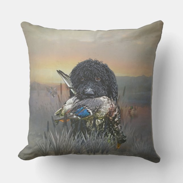 Barbet , 	French Water Dog  Outdoor Pillow (Front)