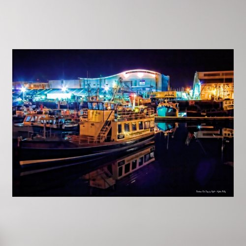 Barbican Fish Quay by Night, Plymouth poster