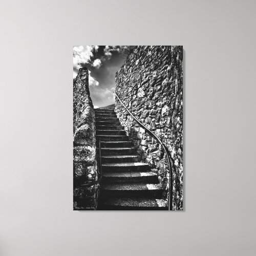 Barbican Steps, fine art black and white Canvas Print