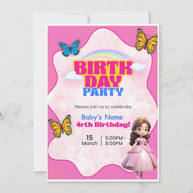 Barbie Birthday Invitation  (Front)