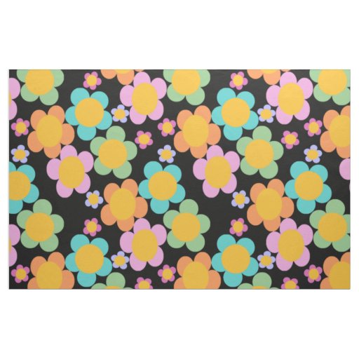 Barbie Garden Black Fabric